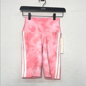 Aqua Athletic Women’s Size XS Pink & White Biker Shorts NWT